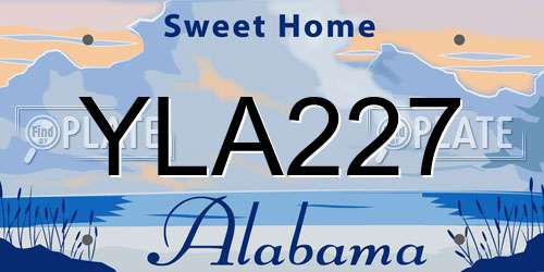YLA227 Alabama License Plate