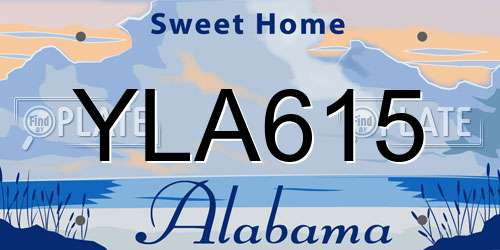 YLA615 Alabama License Plate