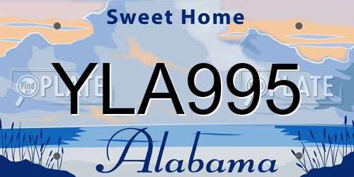 YLA995 Alabama License Plate