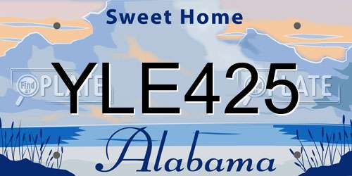YLE425 Alabama License Plate