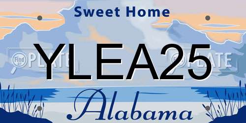 YLEA25 Alabama License Plate