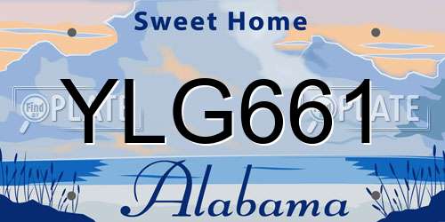 YLG661 Alabama License Plate