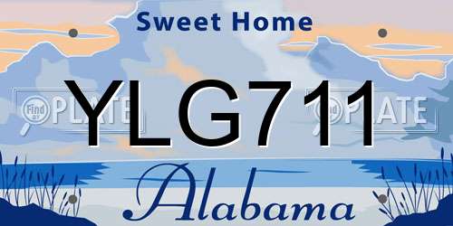 YLG711 Alabama License Plate