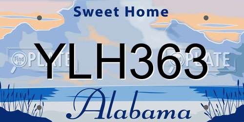 YLH363 Alabama License Plate