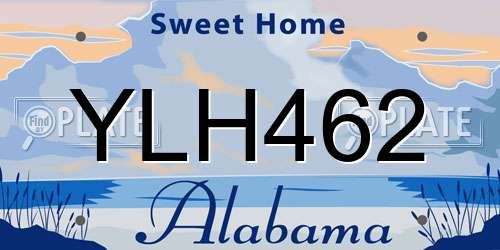 YLH462 Alabama License Plate