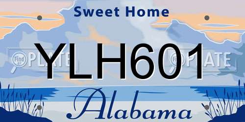 YLH601 Alabama License Plate
