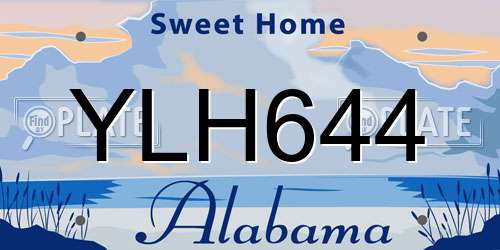 YLH644 Alabama License Plate