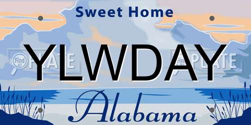 YLWDAY Alabama License Plate