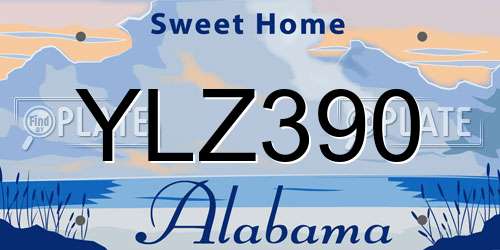 YLZ390 Alabama License Plate