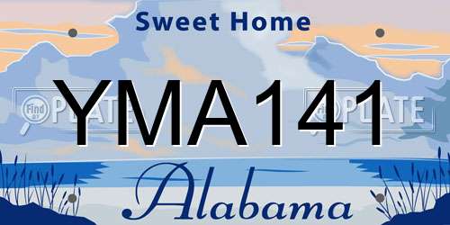 YMA141 Alabama License Plate