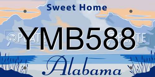 YMB588 Alabama License Plate