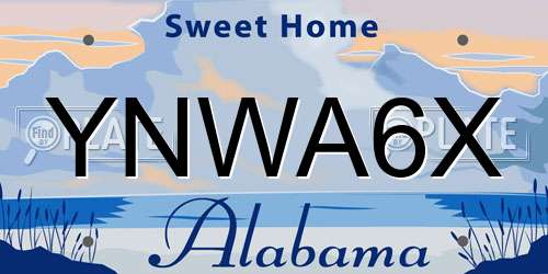 YNWA6X Alabama License Plate