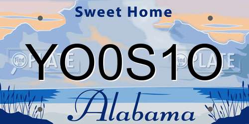 YO0S1O Alabama License Plate