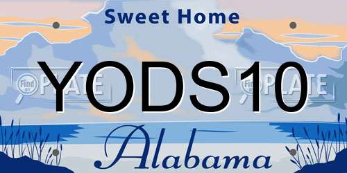 YODS10 Alabama License Plate