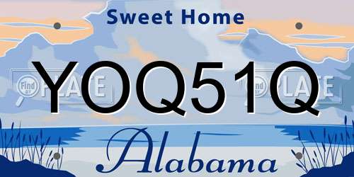 YOQ51Q Alabama License Plate