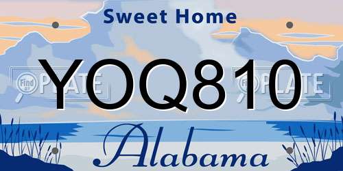 YOQ810 Alabama License Plate