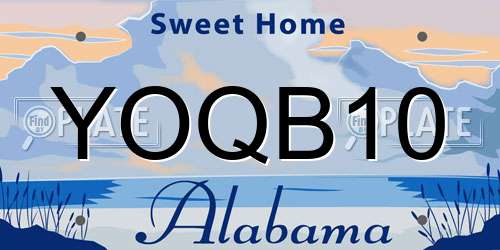 YOQB10 Alabama License Plate