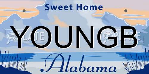YOUNGB Alabama License Plate