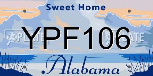YPF106 Alabama License Plate