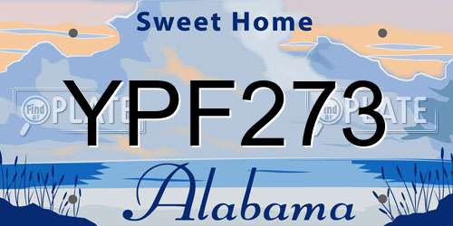 YPF273 Alabama License Plate