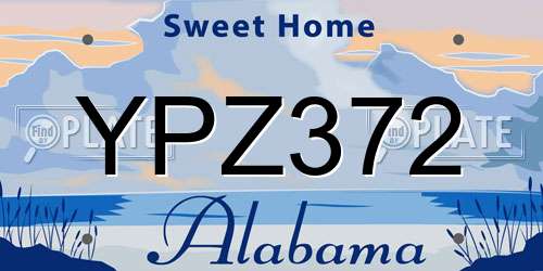 YPZ372 Alabama License Plate