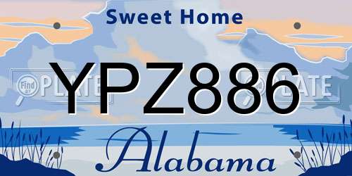 YPZ886 Alabama License Plate