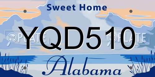 YQD510 Alabama License Plate