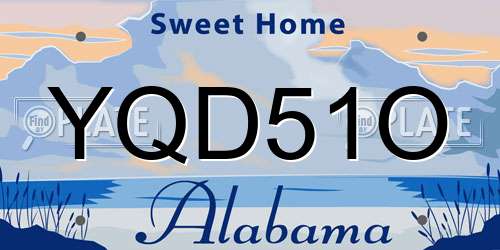 YQD51O Alabama License Plate