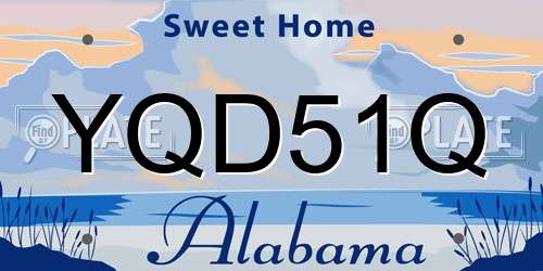 YQD51Q Alabama License Plate