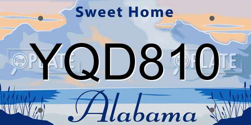 YQD810 Alabama License Plate