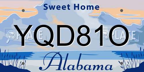 YQD81O Alabama License Plate