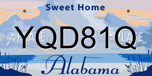YQD81Q Alabama License Plate