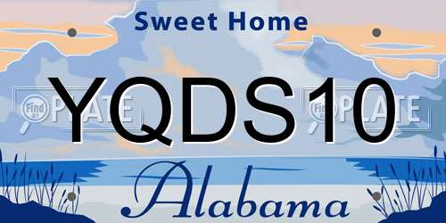YQDS10 Alabama License Plate