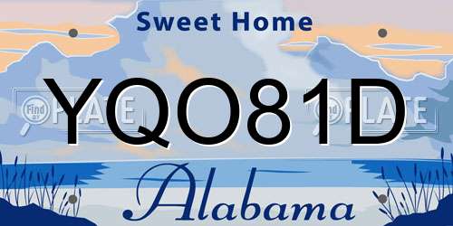 YQO81D Alabama License Plate