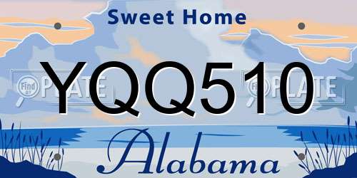 YQQ510 Alabama License Plate