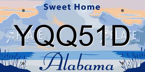 YQQ51D Alabama License Plate