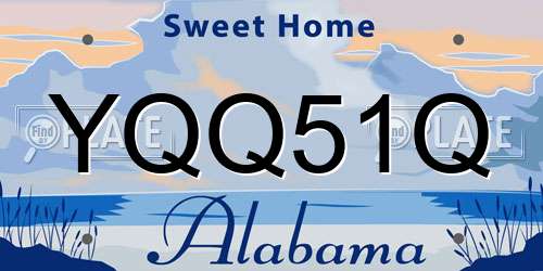 YQQ51Q Alabama License Plate