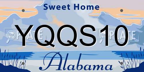 YQQS10 Alabama License Plate