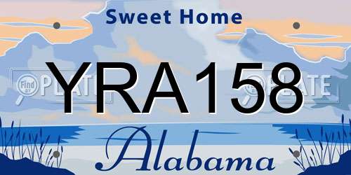 YRA158 Alabama License Plate