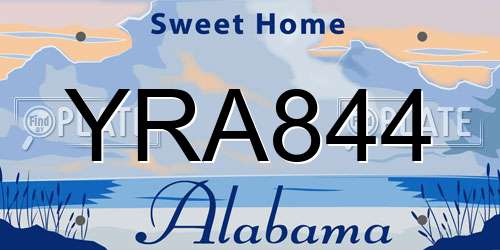 YRA844 Alabama License Plate