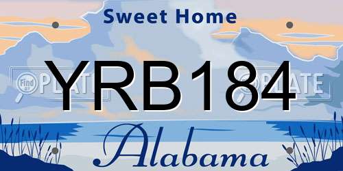 YRB184 Alabama License Plate