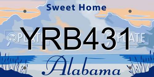YRB431 Alabama License Plate