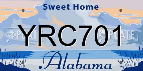 YRC701 Alabama License Plate
