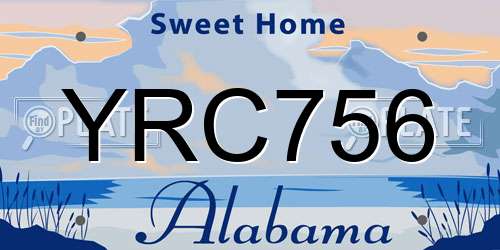 YRC756 Alabama License Plate