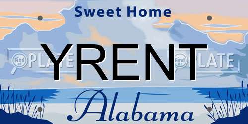 YRENT Alabama License Plate