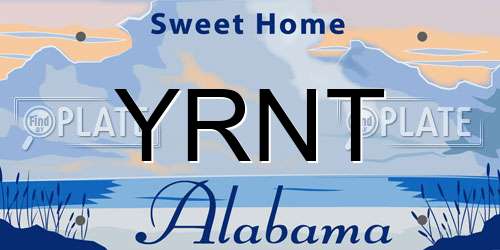 YRNT Alabama License Plate