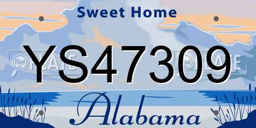 YS47309 Alabama License Plate
