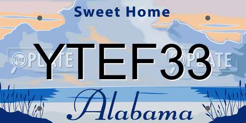 YTEF33 Alabama License Plate