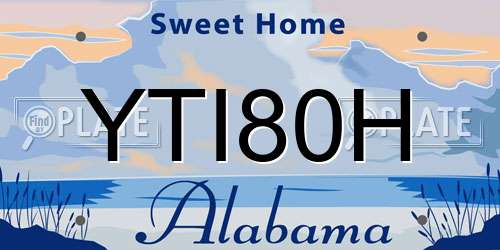 YTI80H Alabama License Plate