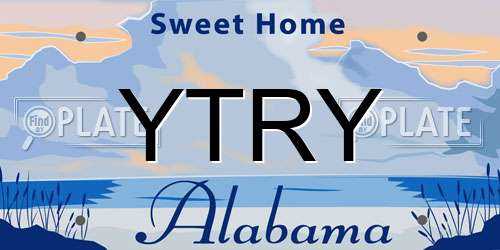 YTRY Alabama License Plate